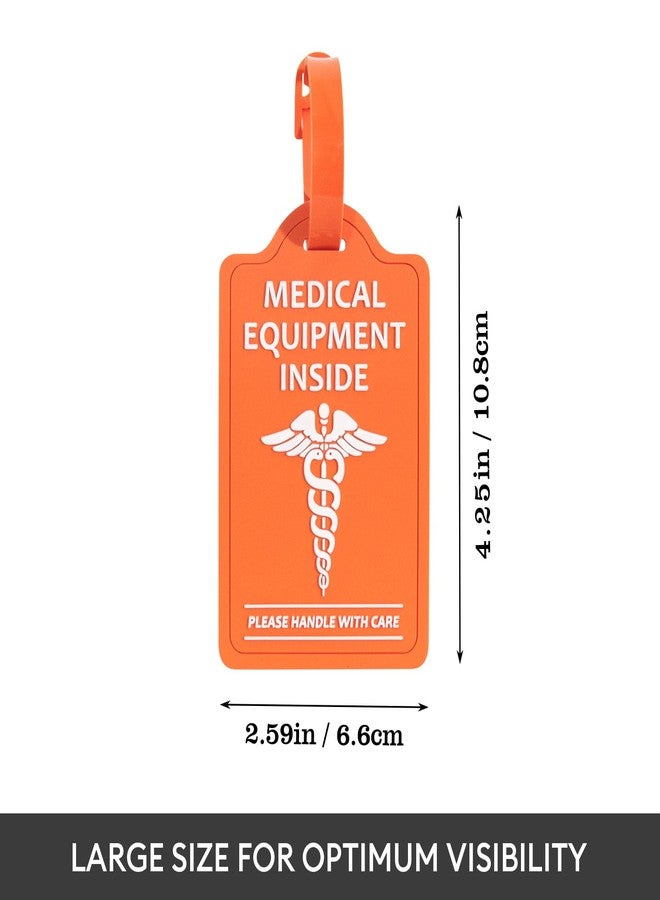 Yulaexie YULEAXIE Medical Equipment Luggage Tags (2-Pack) - TSA Approved Bright Orange & Blue Alert Tags for CPAP Devices, Mobility Equipment & Travel Bags - 4.25" x 2.59" Easy-Identify Medical ID Tags - Image 2